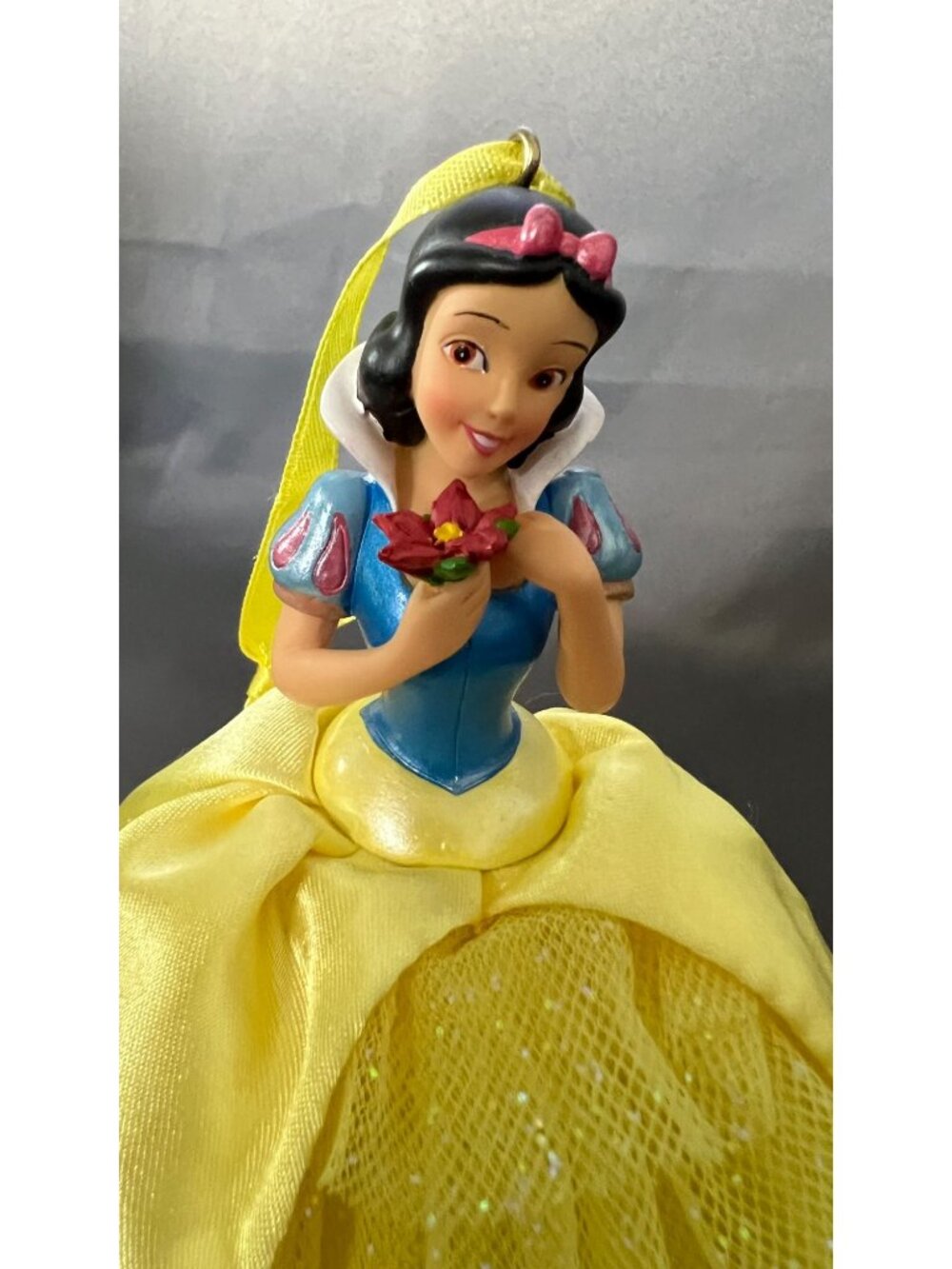 Disney Snow White Ornament Yellow Dress Sparkling Tulle Collectible - Picture 2 of 5